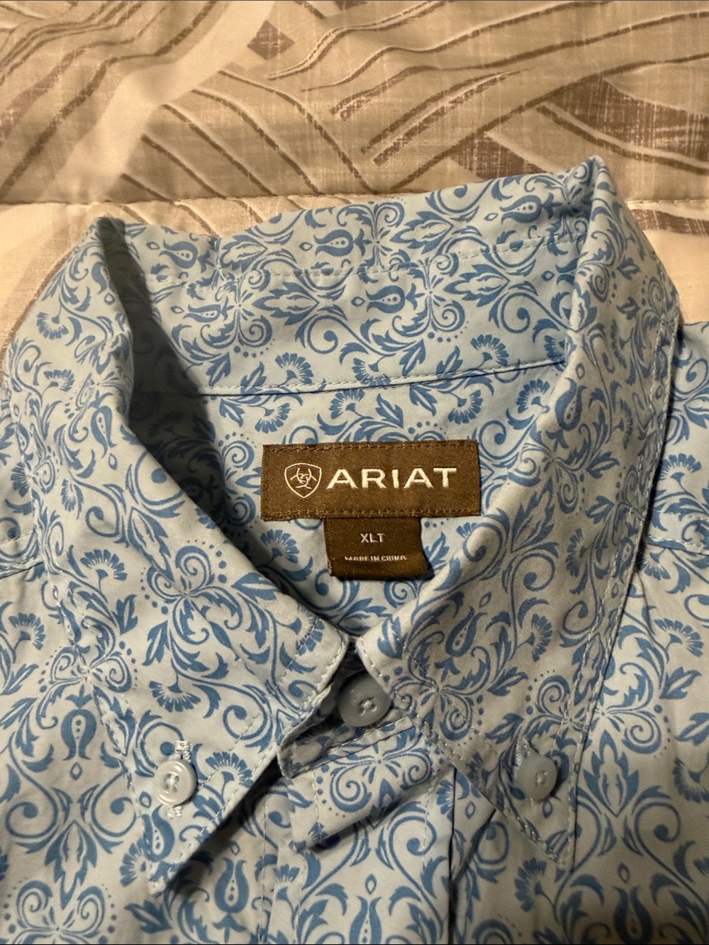 Ariat Light Blue Paisley Button-Down Shirt